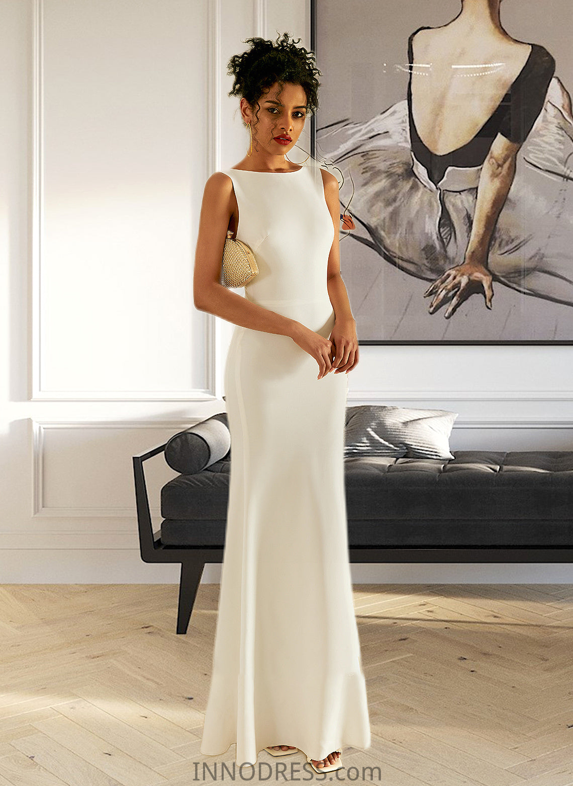 Philippa Trumpet/Mermaid Scoop Neck Floor-Length Wedding Dress DPP0013727