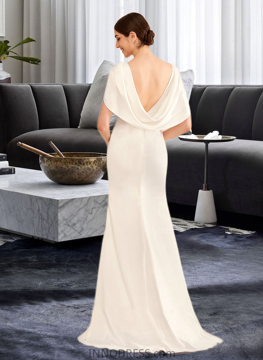 Alexandria A-Line V-neck Sweep Train Wedding Dress With Ruffle DPP0013811