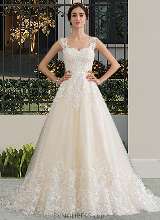 Kaitlin Ball-Gown/Princess Sweetheart Court Train Tulle Wedding Dress With Beading Sequins DPP0013813