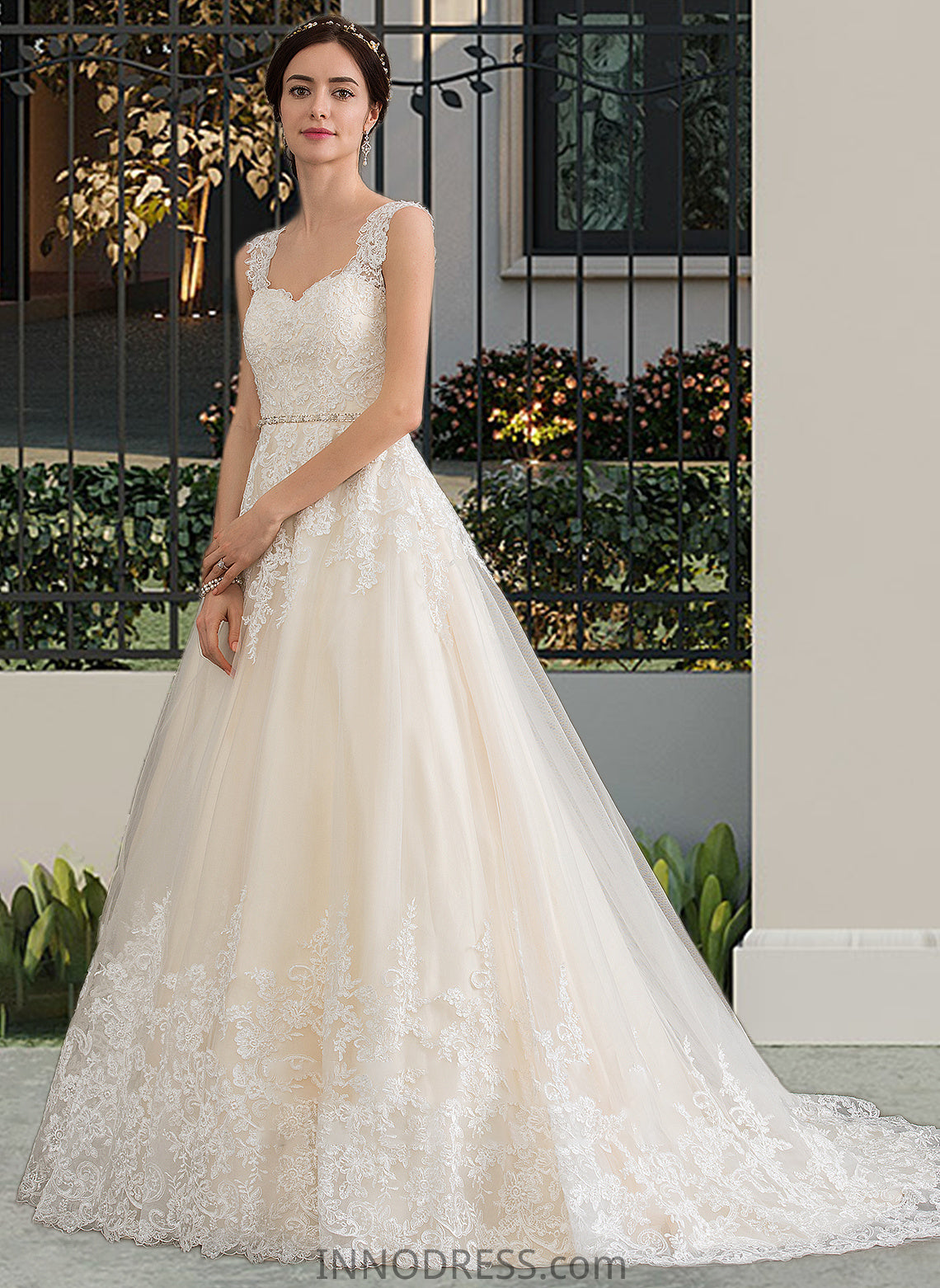 Kaitlin Ball-Gown/Princess Sweetheart Court Train Tulle Wedding Dress With Beading Sequins DPP0013813