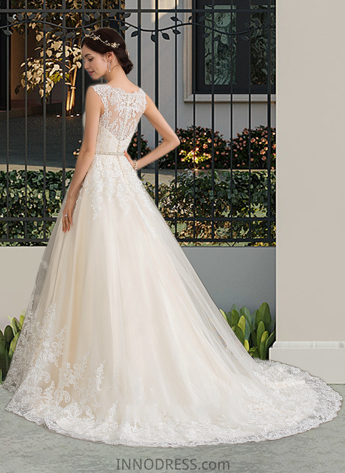 Kaitlin Ball-Gown/Princess Sweetheart Court Train Tulle Wedding Dress With Beading Sequins DPP0013813