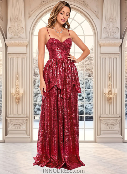 Dominique A-line Sweetheart Floor-Length Sequin Prom Dresses DPP0025868