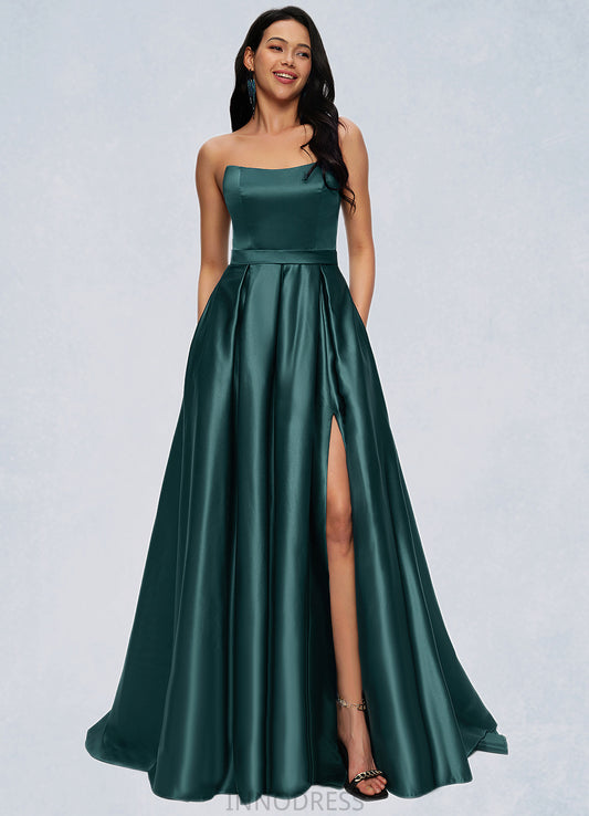 Josie Ball-Gown/Princess Sweep Train Satin Prom Dresses DPP0022207