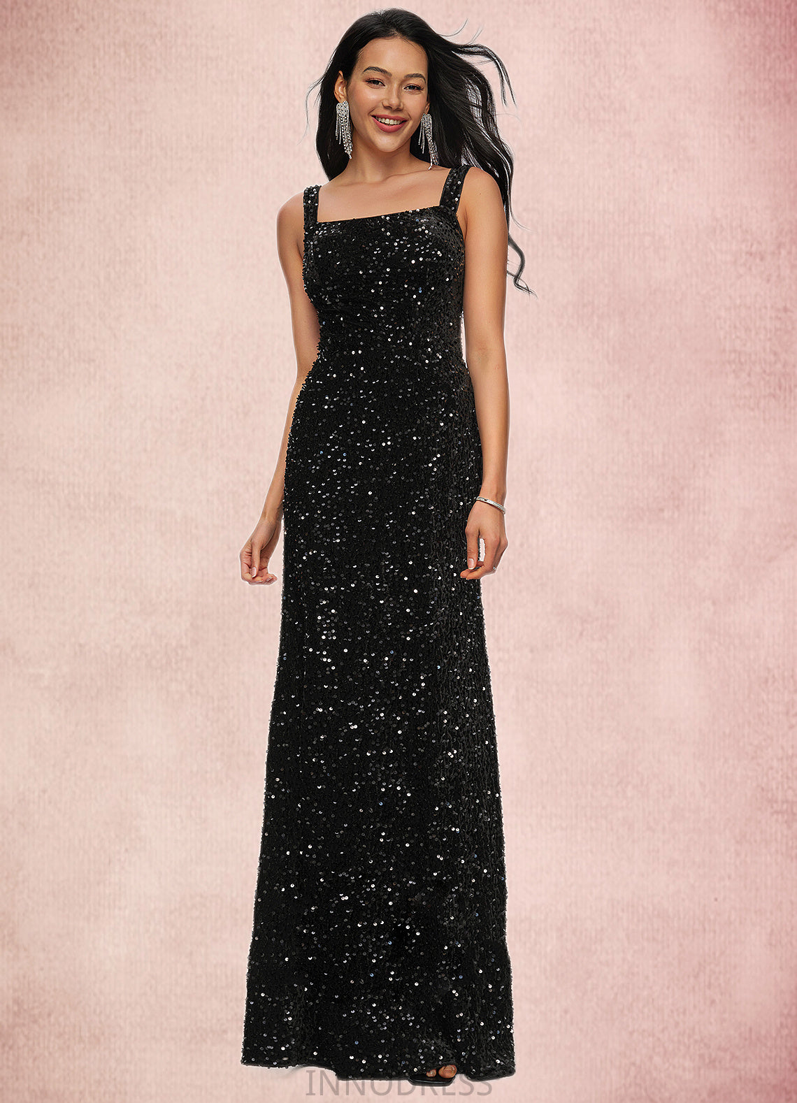 Meghan Sheath/Column Scoop Floor-Length Sequin Prom Dresses DPP0022228