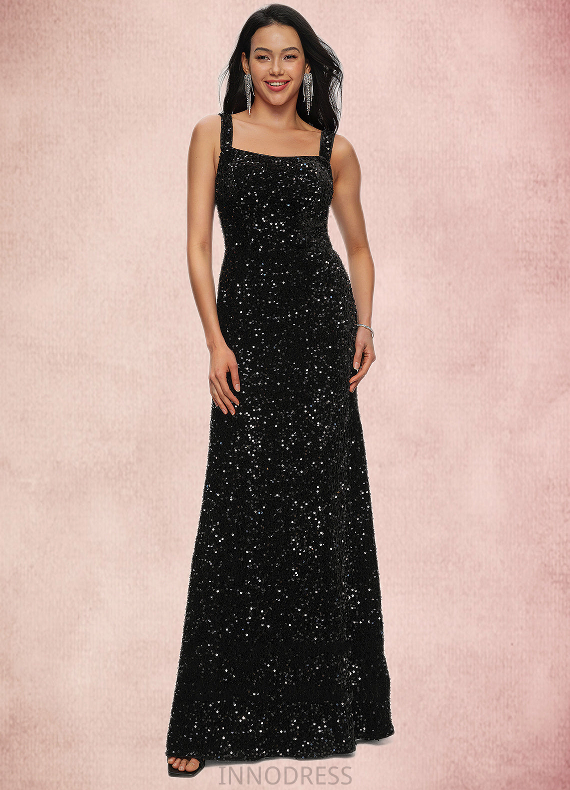 Meghan Sheath/Column Scoop Floor-Length Sequin Prom Dresses DPP0022228