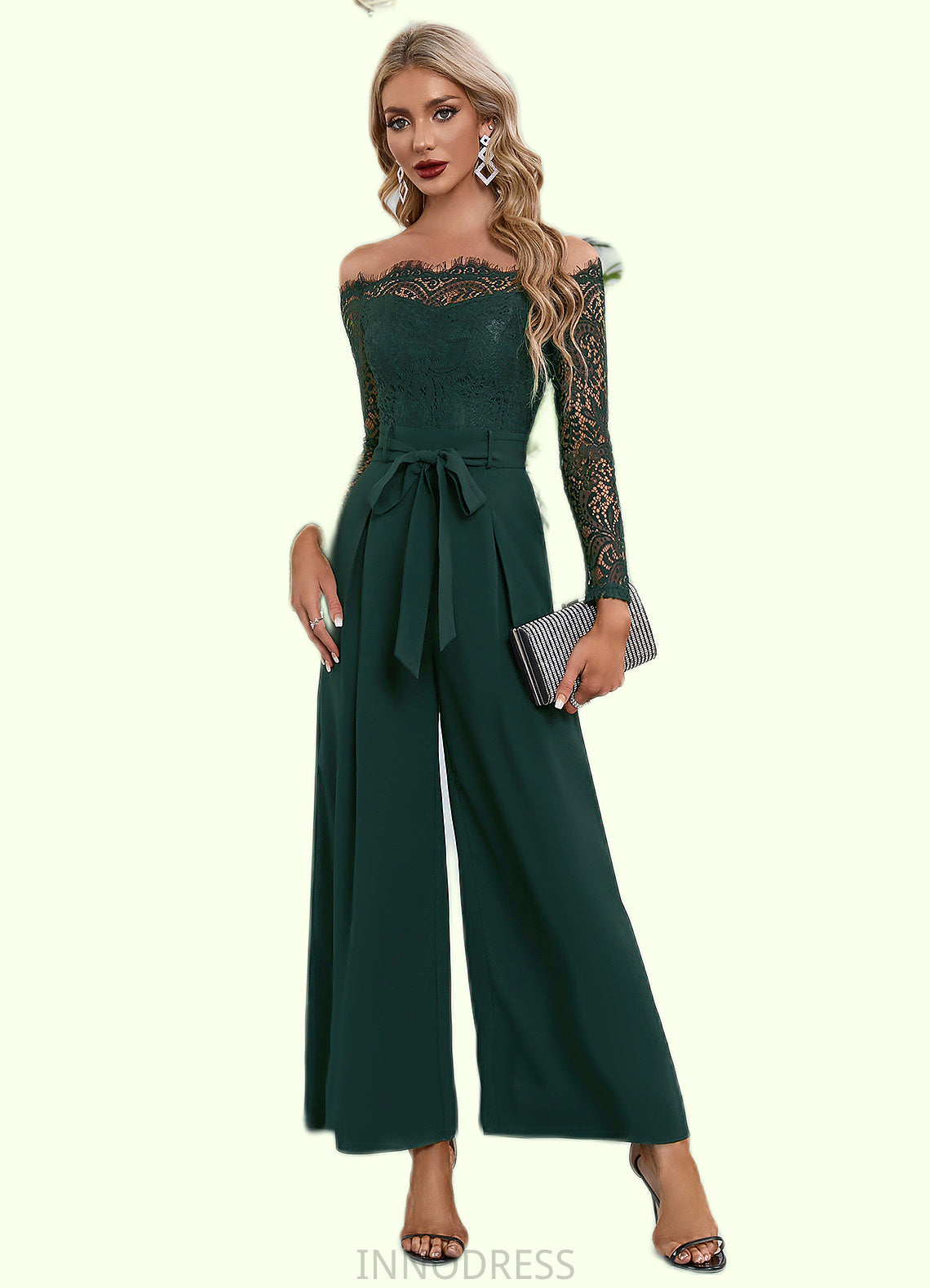 Jaelyn Cold Shoulder Elegant Jumpsuit/Pantsuit Polyester Asymmetrical Maxi Dresses DPP0022319