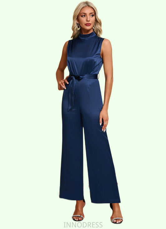 Reese High Neck Elegant Jumpsuit/Pantsuit Satin Maxi Dresses DPP0022324