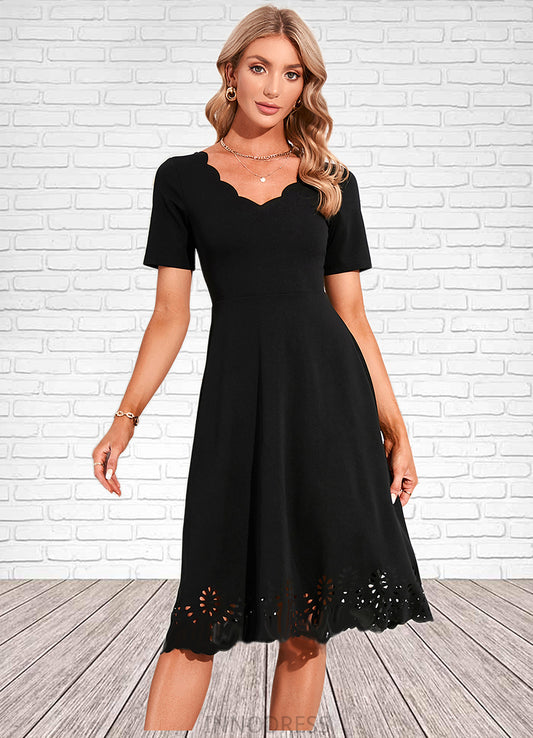 Mckenna V-Neck Elegant A-line Cotton Blends Midi Dresses DPP0022499