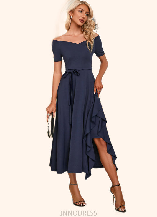 Mckenzie V-Neck Elegant A-line Cotton Blends Midi Dresses DPP0022561