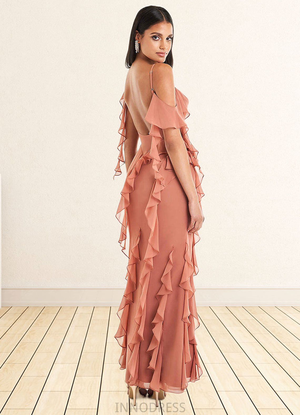 Robin Francesca Copper Ruffle Gown Atelier Dresses | Azazie DPP0022878