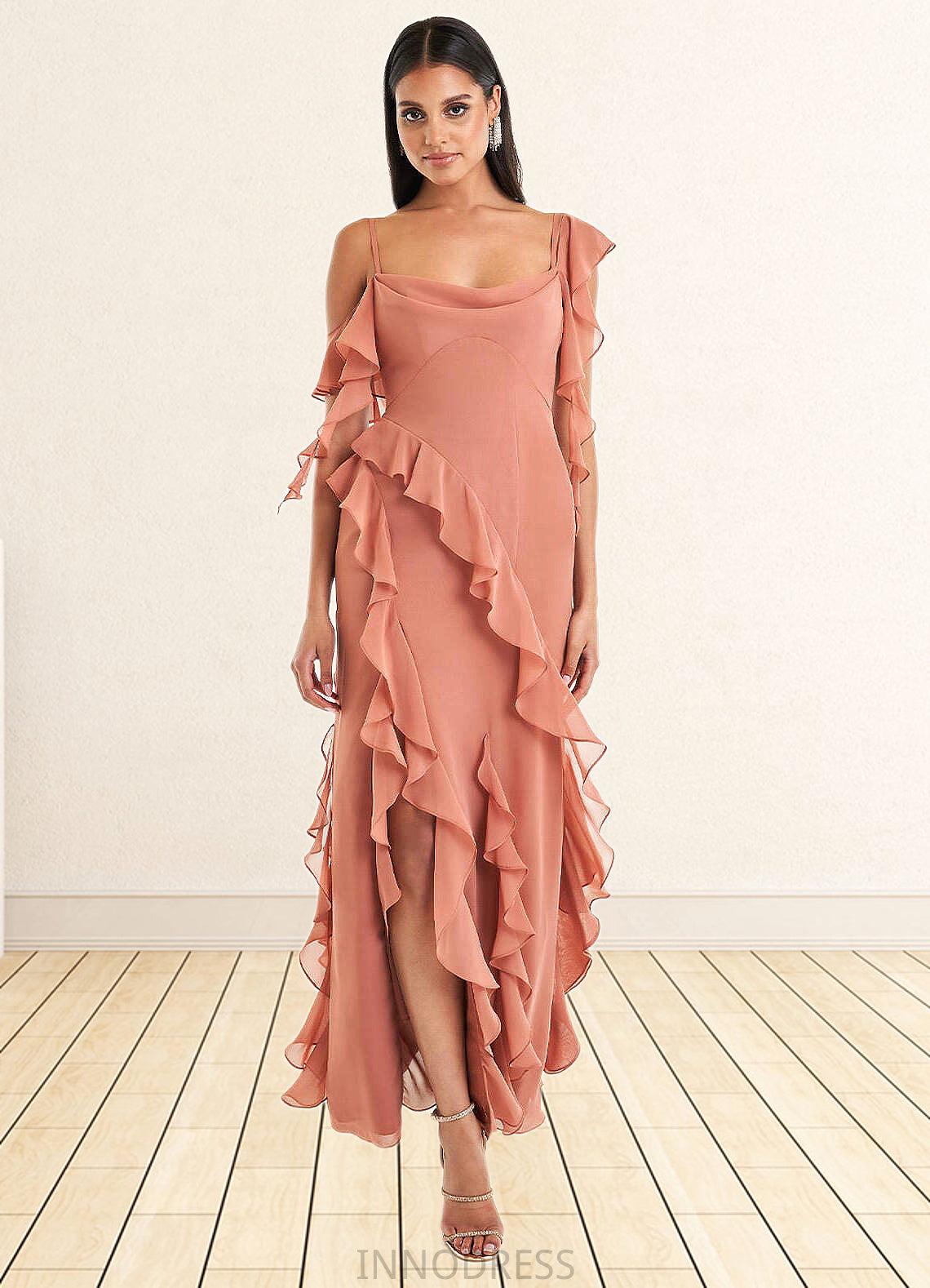 Robin Francesca Copper Ruffle Gown Atelier Dresses | Azazie DPP0022878