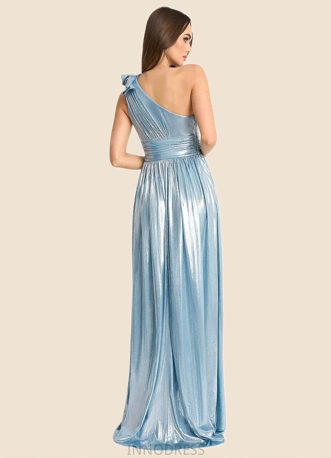 Kara Ivy Aqua Blue Pleated Gown Atelier Dresses | Azazie DPP0022880