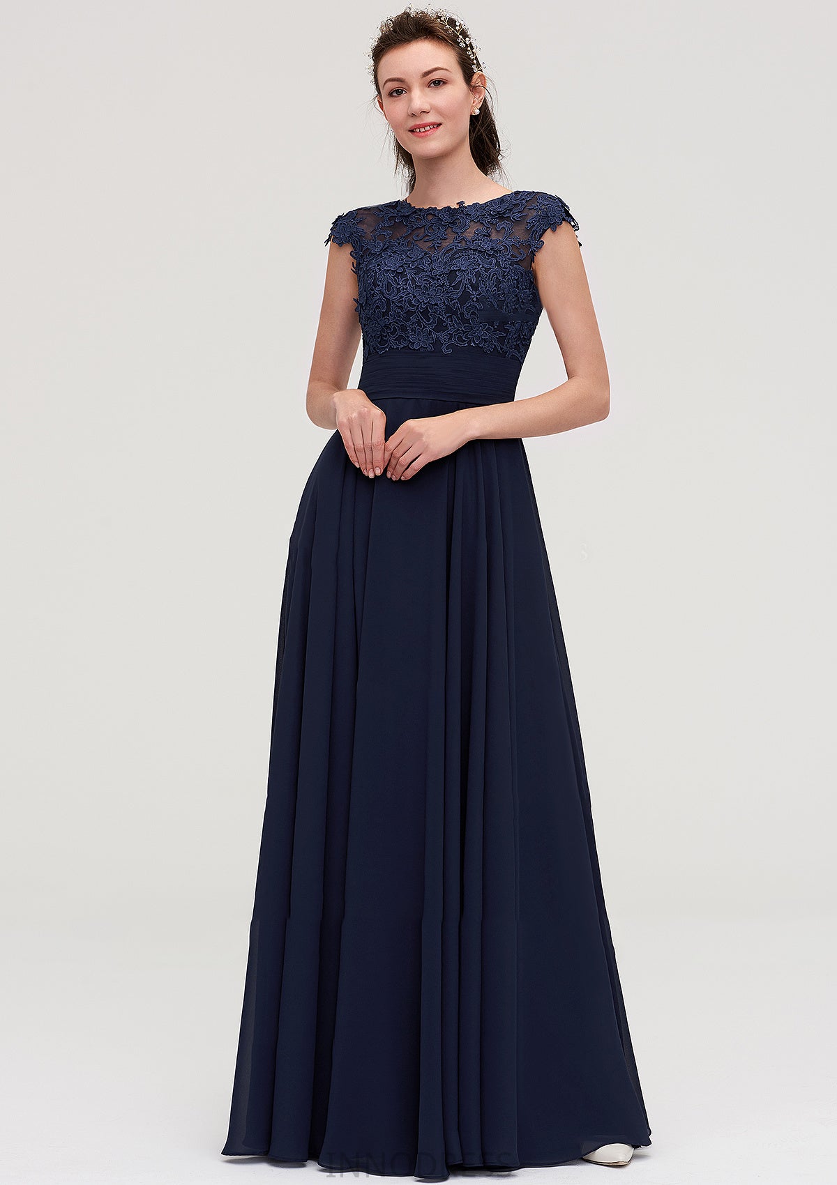 Sleeveless Chiffon A-line/Princess Long/Floor-Length Bridesmaid Dresseses With Appliqued Skylar DPP0025455