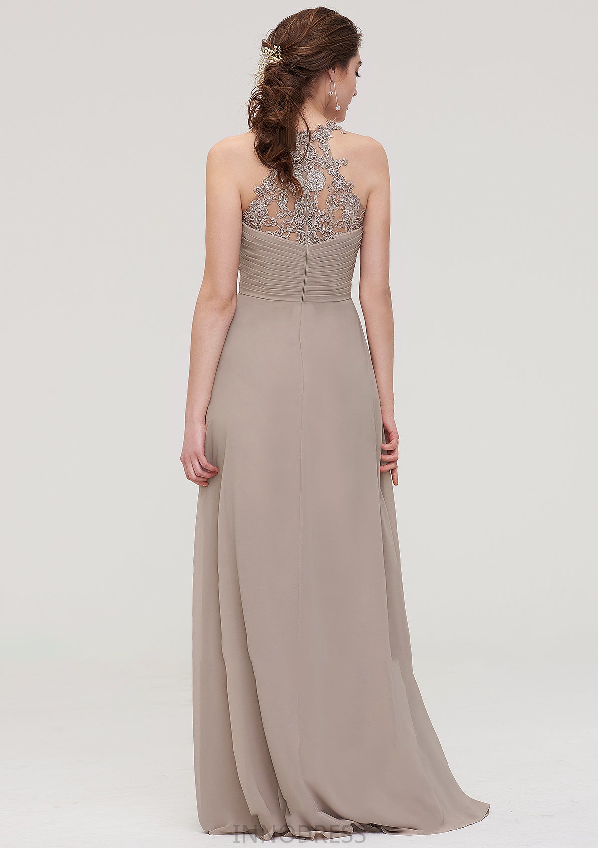 Sleeveless Sweetheart Long/Floor-Length Chiffon A-line/Princess Bridesmaid Dresses With Pleated Lace Brenda DPP0025457