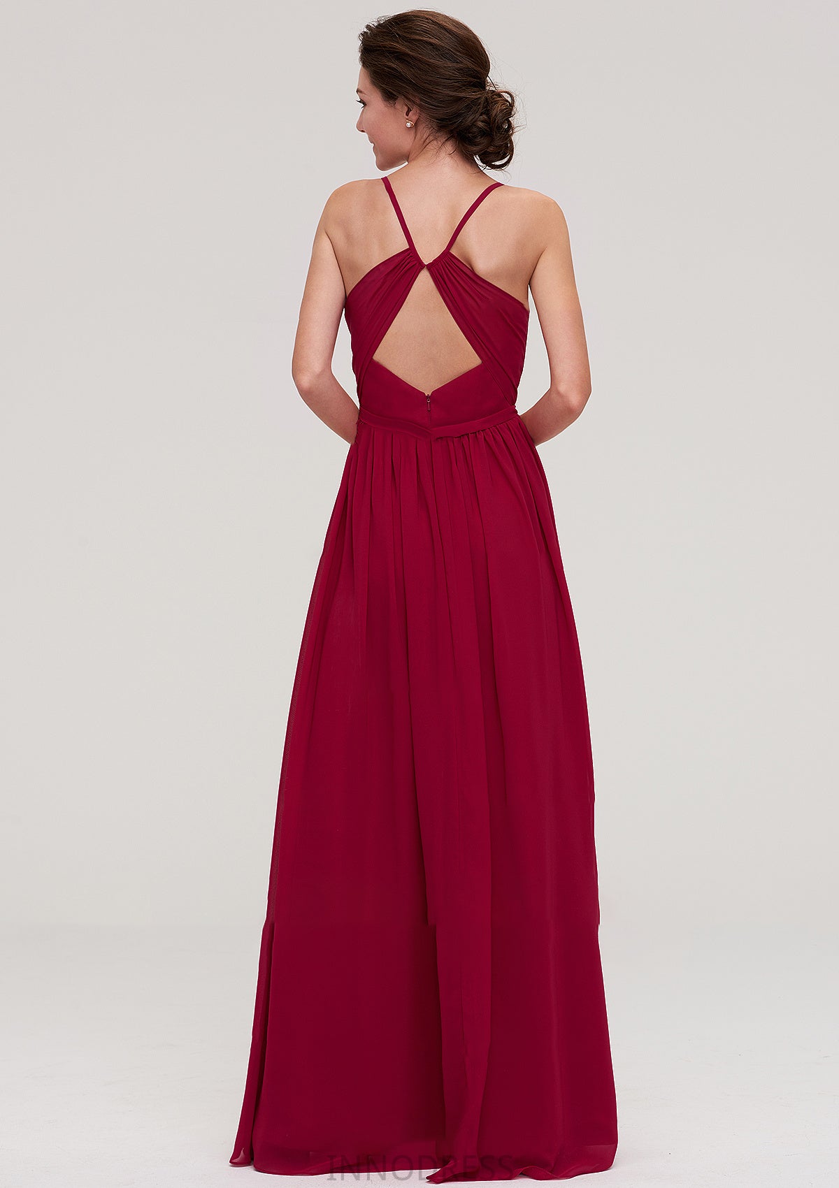 Sleeveless Sweetheart Long/Floor-Length Chiffon A-line/Princess Bridesmaid Dresseses With Split Pleated Anaya DPP0025477