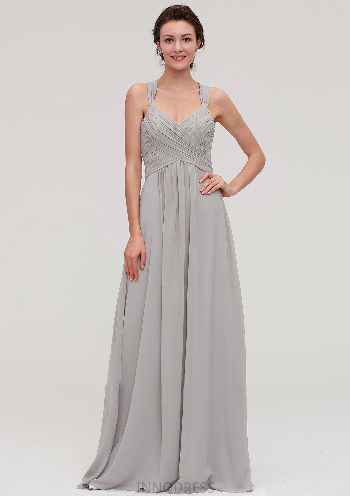 Sleeveless Sweetheart Long/Floor-Length Chiffon A-line/Princess Bridesmaid Dresseses With Pleated Beading Ashlyn DPP0025478