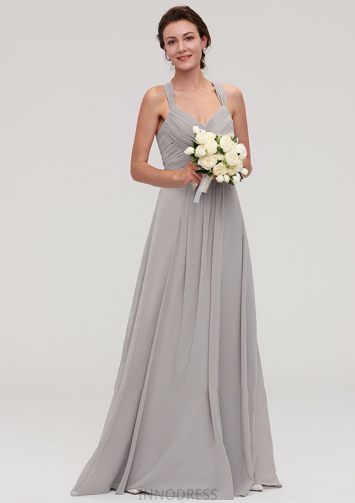 Sleeveless Sweetheart Long/Floor-Length Chiffon A-line/Princess Bridesmaid Dresseses With Pleated Beading Ashlyn DPP0025478