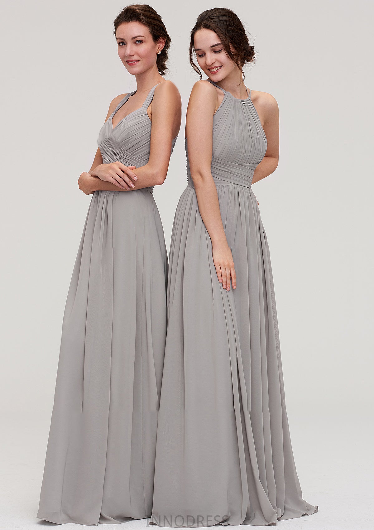 Sleeveless Sweetheart Long/Floor-Length Chiffon A-line/Princess Bridesmaid Dresseses With Pleated Beading Ashlyn DPP0025478