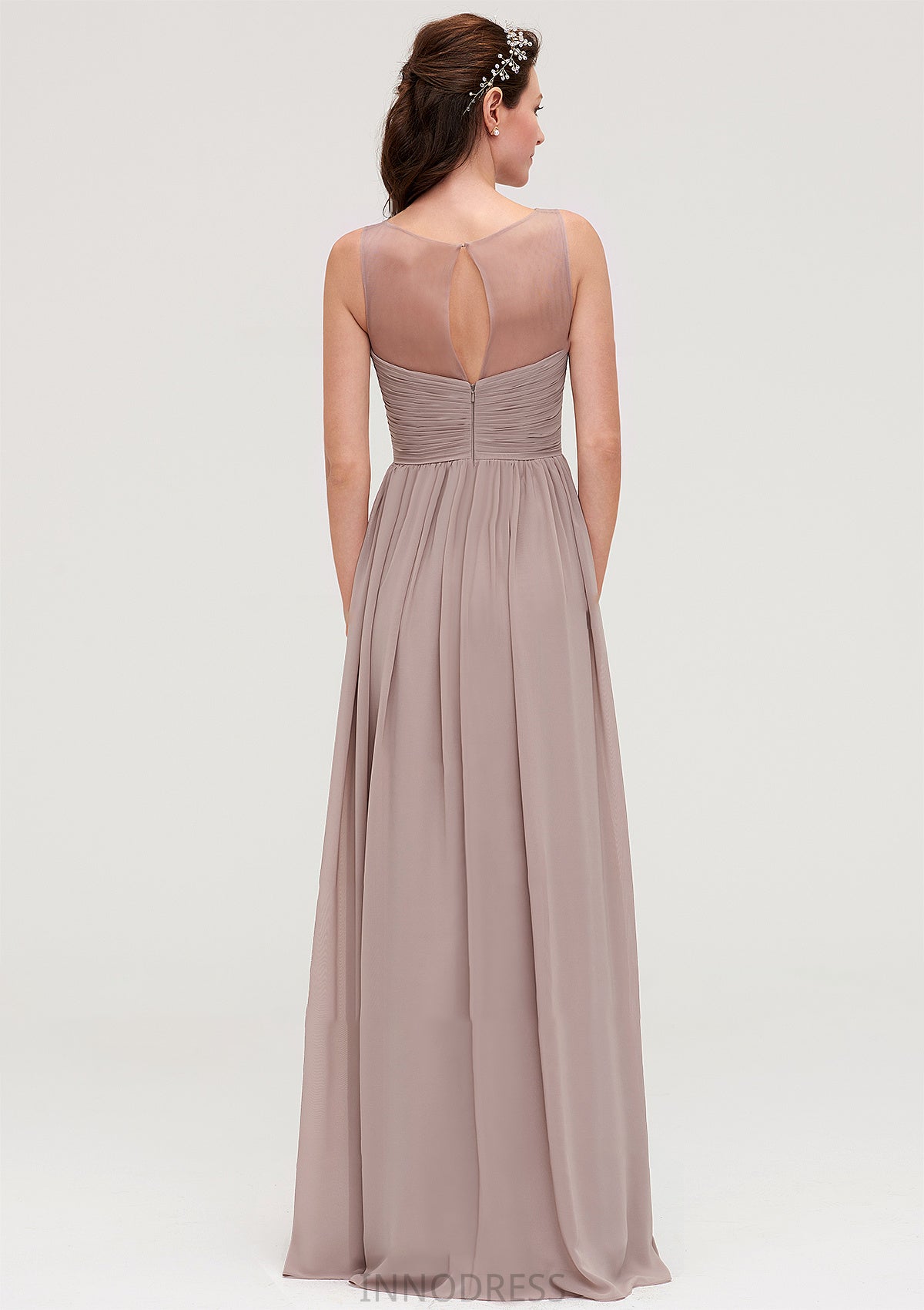 Sleeveless A-line/Princess Chiffon Long/Floor-Length Bridesmaid Dresseses With Pleated Shirley DPP0025479