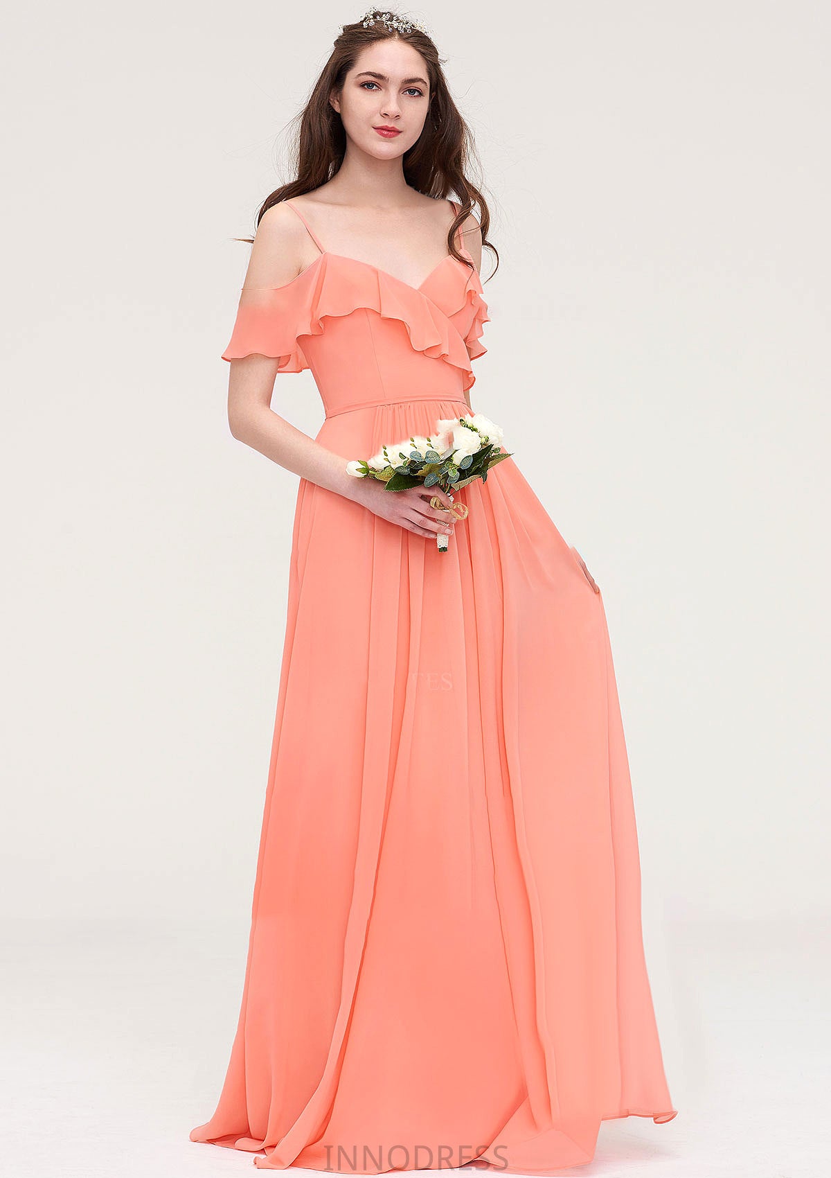 Sleeveless Sweetheart Long/Floor-Length Chiffon A-line/Princess Bridesmaid Dresses With Pleated Jade DPP0025492