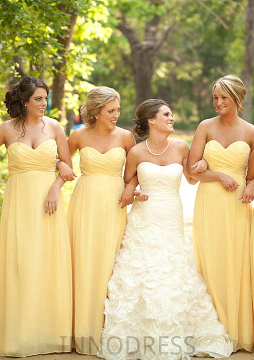 Pleated Sweetheart Floor-Length Stylish A-Line Combination Bridesmaid Dresseses Kennedi DPP0025531