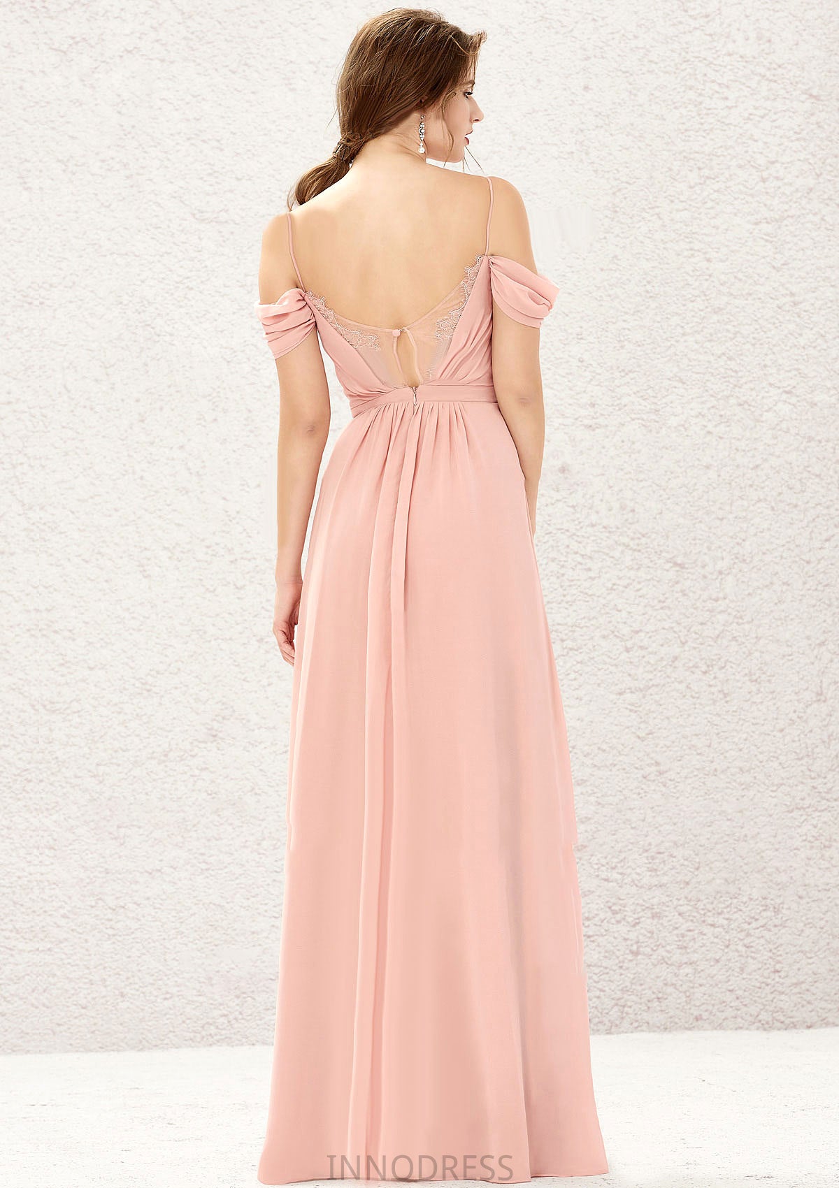 A-line Sweetheart Sleeveless Chiffon Long/Floor-Length Bridesmaid Dresses With Pleated Lace Amani DPP0025629