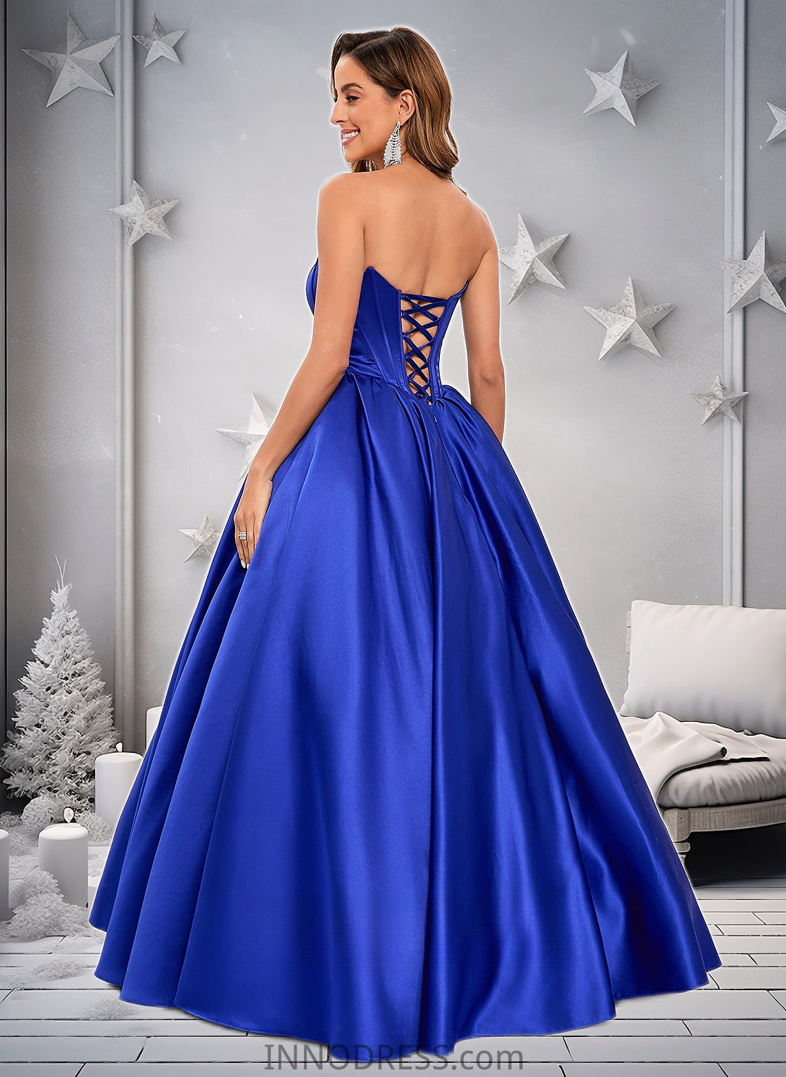 Maritza Ball-Gown/Princess Straight Floor-Length Satin Prom Dresses DPP0025831