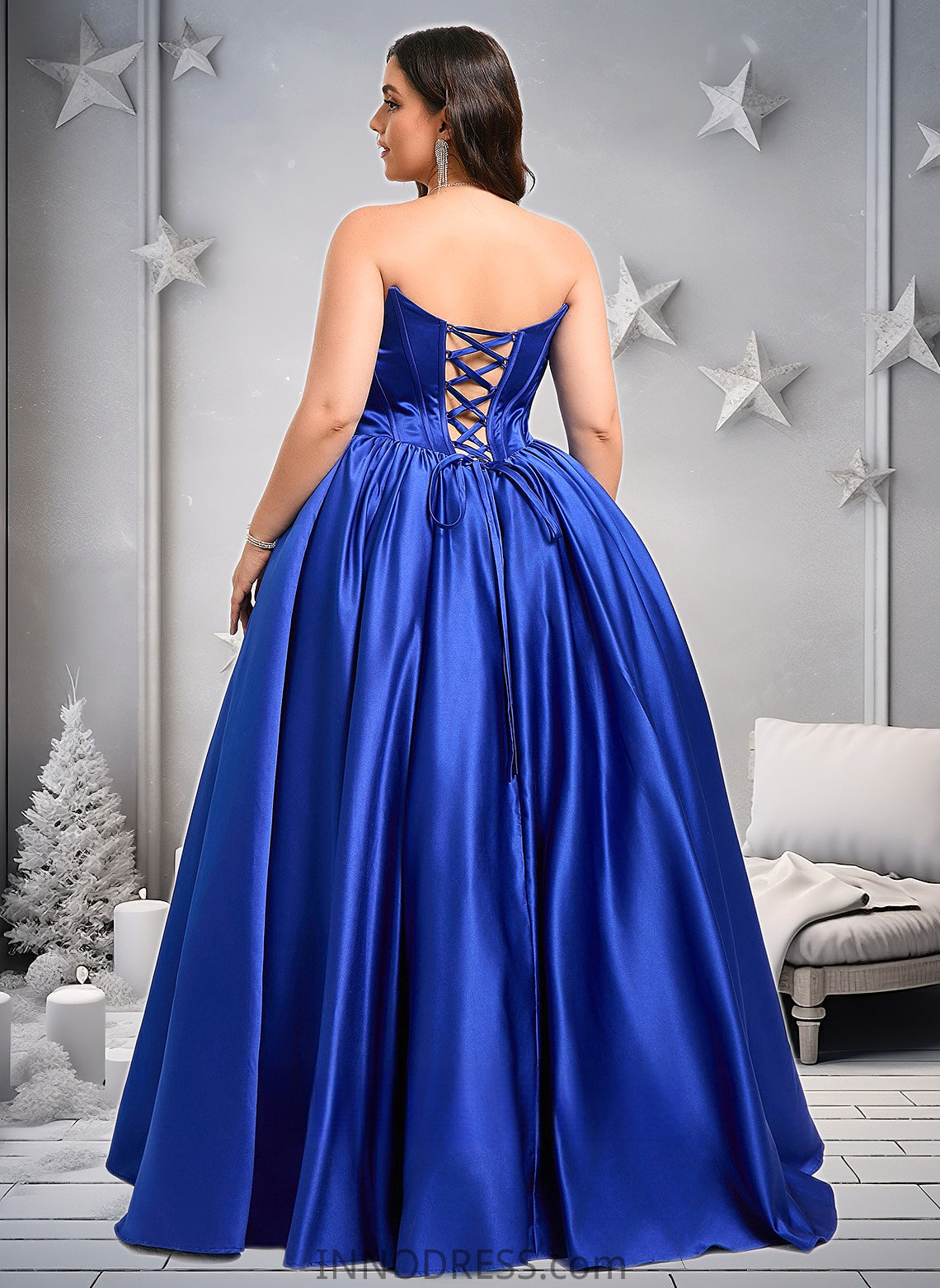 Maritza Ball-Gown/Princess Straight Floor-Length Satin Prom Dresses DPP0025831