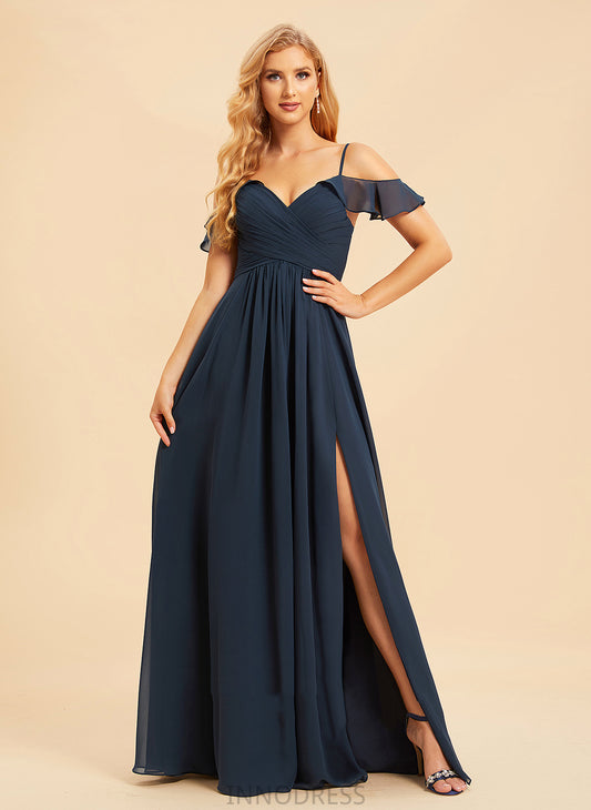 Silhouette Neckline SplitFront Floor-Length Length Embellishment V-neck Fabric A-Line Liz Sleeveless A-Line/Princess Bridesmaid Dresses