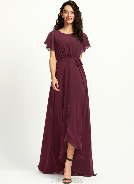 Neck A-Line Asymmetrical With Ruffle Alena Scoop Prom Dresses