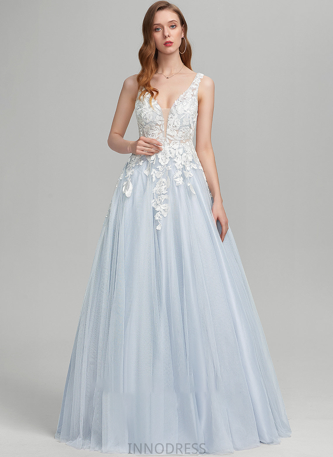 Prom Dresses Eve Floor-Length V-neck Ball-Gown/Princess Tulle