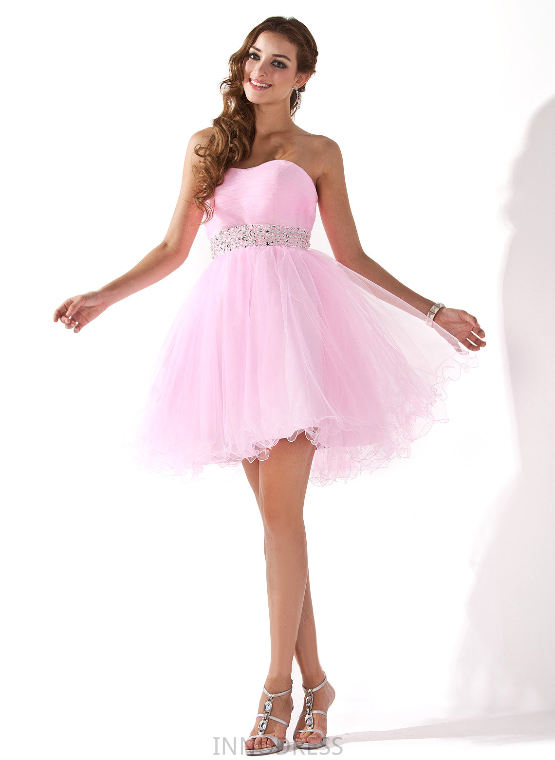 Prom Dresses Chloe Tulle A-Line/Princess Sweetheart Beading Short/Mini Sequins With