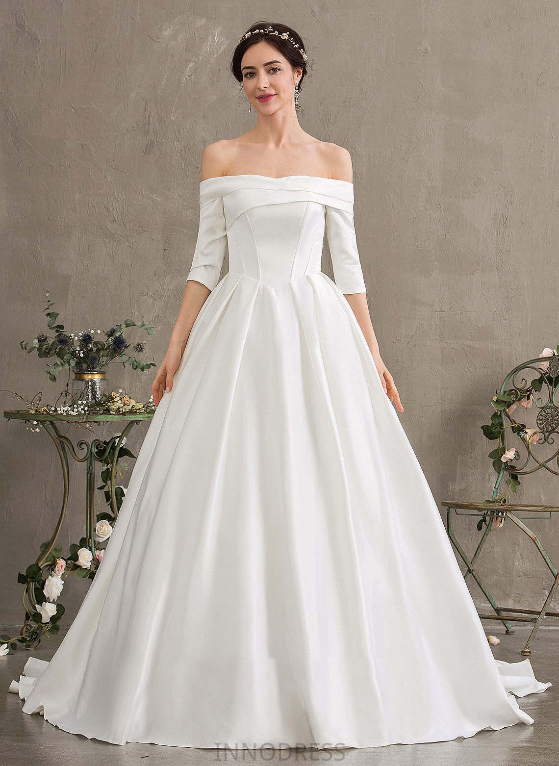 Ball-Gown/Princess Jayden Wedding Dresses Satin Train Court Wedding Dress