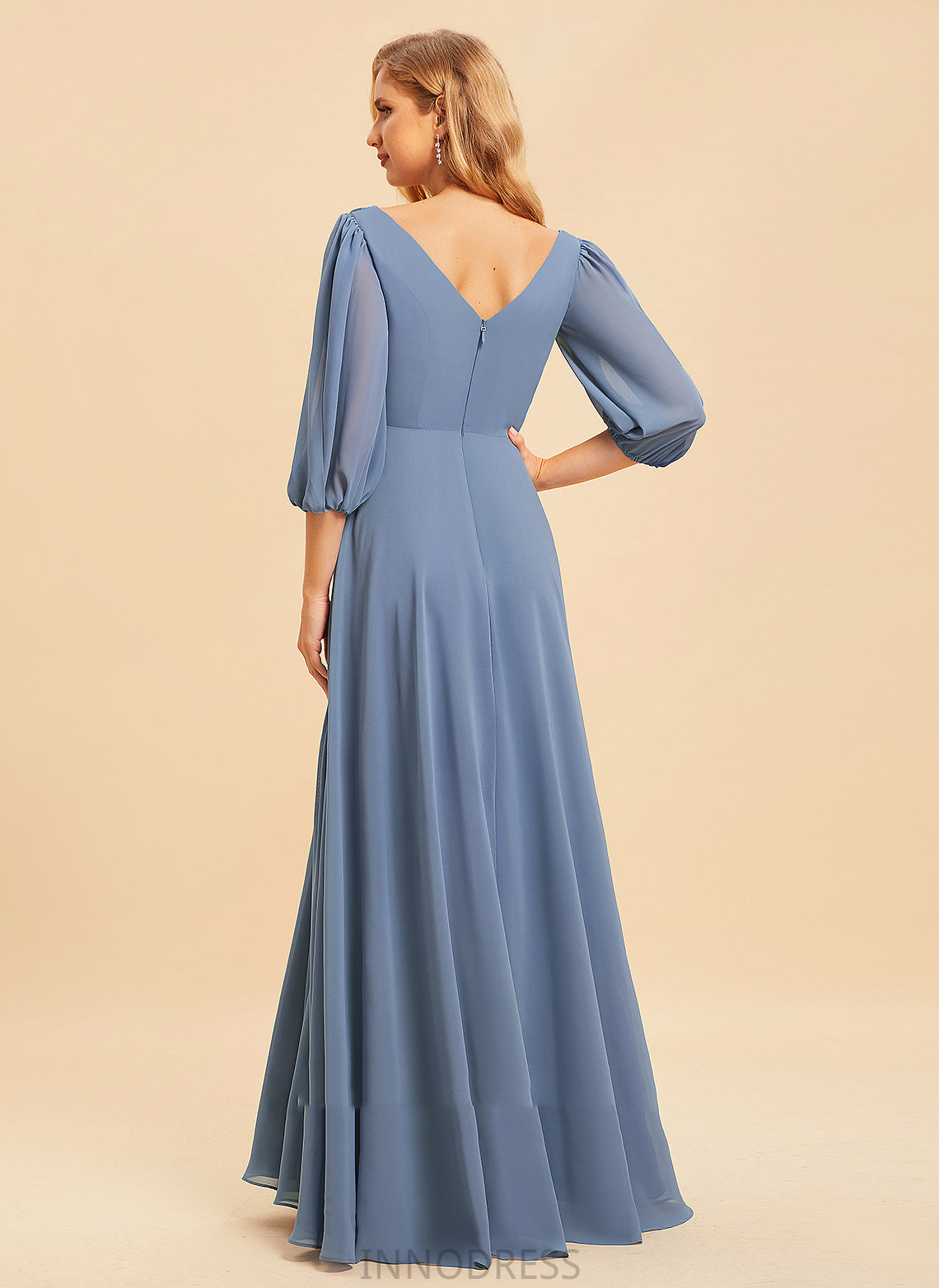 Embellishment Length A-Line V-neck Silhouette Floor-Length Fabric Neckline Ruffle Marley Spaghetti Staps Floor Length Bridesmaid Dresses