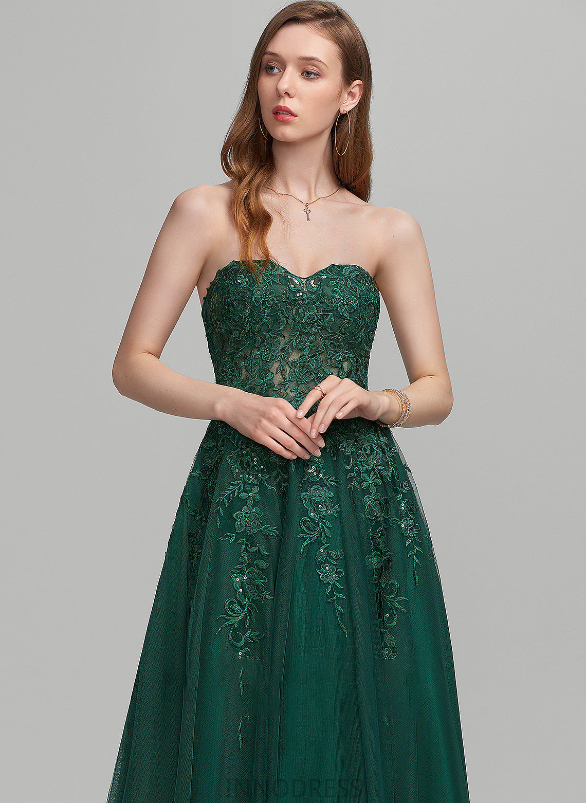 Sweetheart Shelby Tulle With Floor-Length Ball-Gown/Princess Sequins Prom Dresses