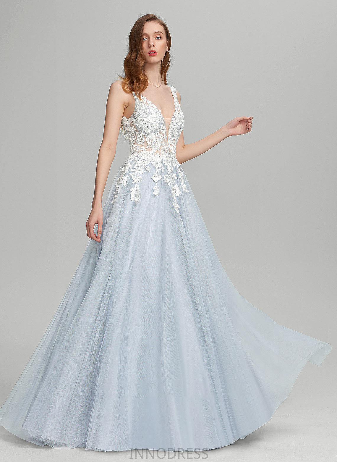 Prom Dresses Eve Floor-Length V-neck Ball-Gown/Princess Tulle