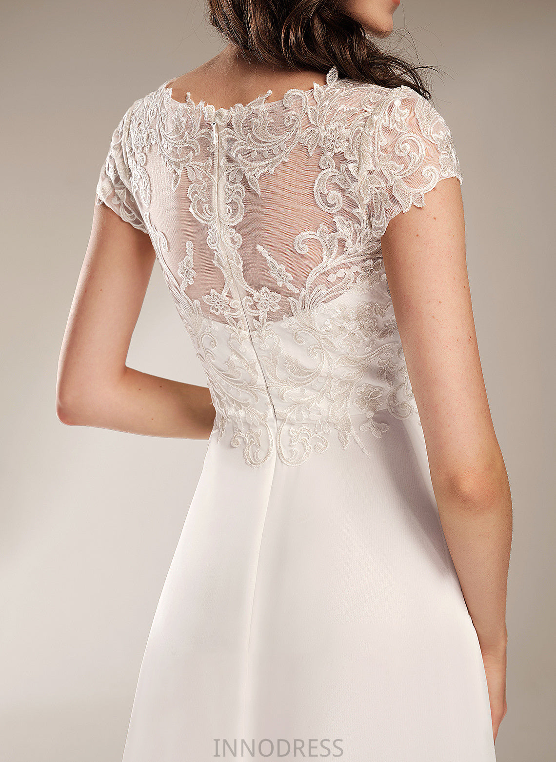 A-Line Wedding Alexis Asymmetrical With Wedding Dresses V-neck Lace Dress