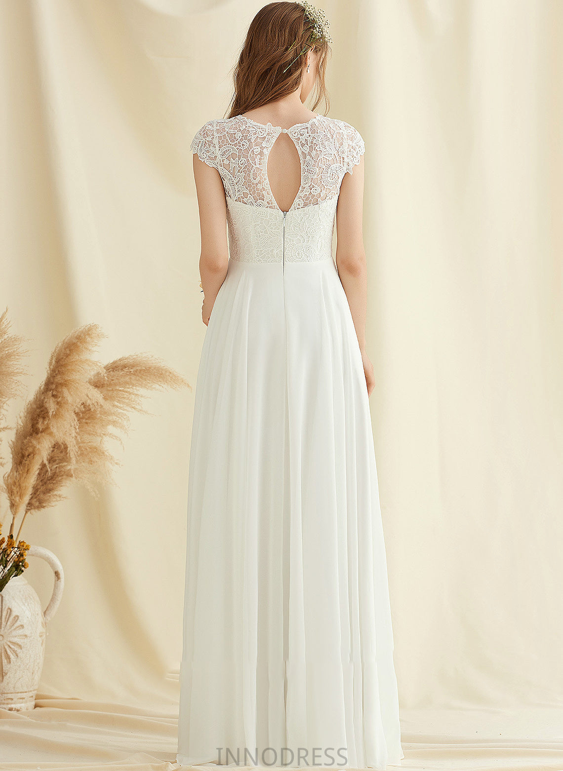 A-Line Lace Prom Dresses Makenzie Chiffon Floor-Length