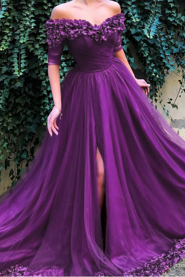 Luxury Off Shoulder Sweetheart Prom Dresses with Appliques Party Gown