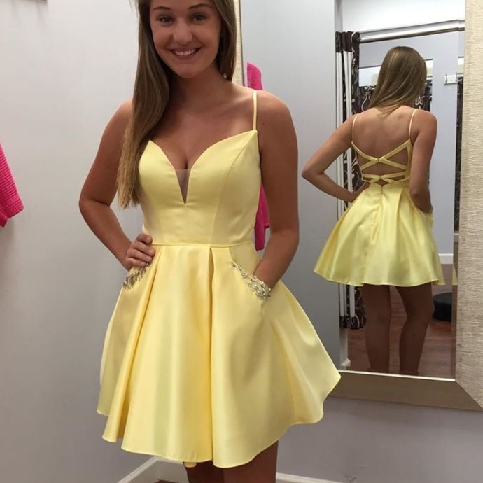 New Arrival A-line Zipper Back Short Homecoming Dresses Sweet 16 Dresses