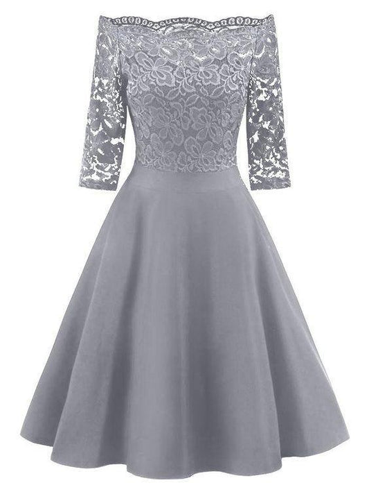 Gray Off The Shoulder Homecoming Dresses Avery 10210