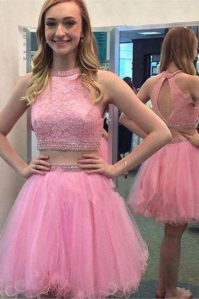 Lace Laura Homecoming Dresses Two Piece 10734