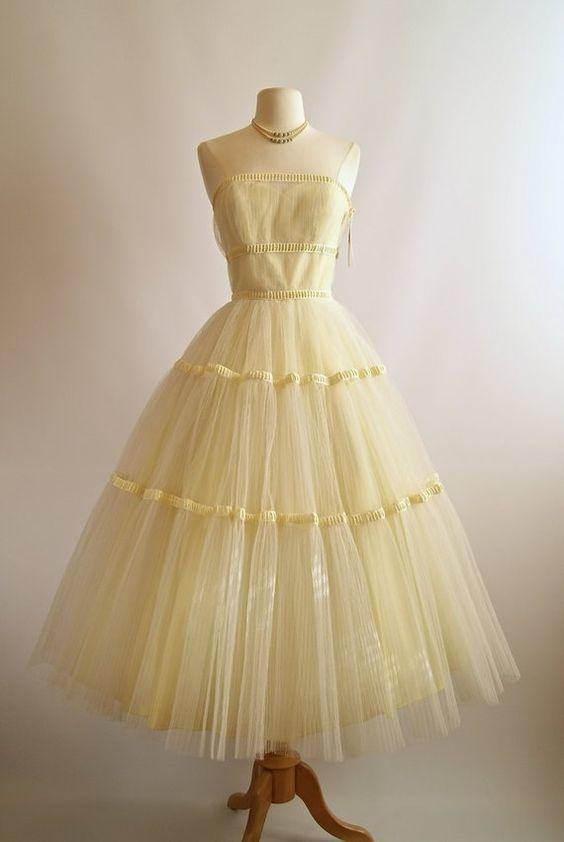 Vintage Jaslyn Homecoming Dresses Yellow Dress 11152