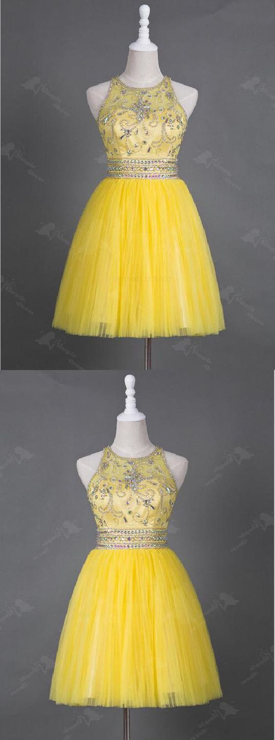 2024 Yellow Homecoming Dresses Kaliyah Tulle 1132