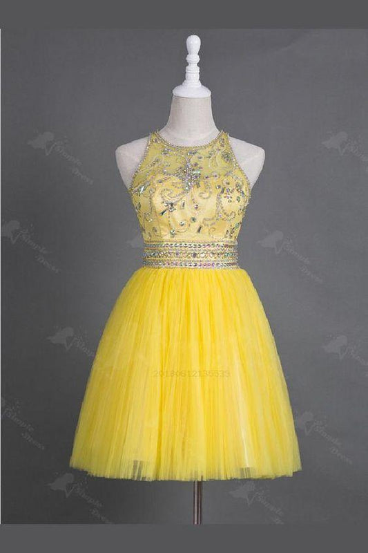 2024 Yellow Homecoming Dresses Kaliyah Tulle 1132