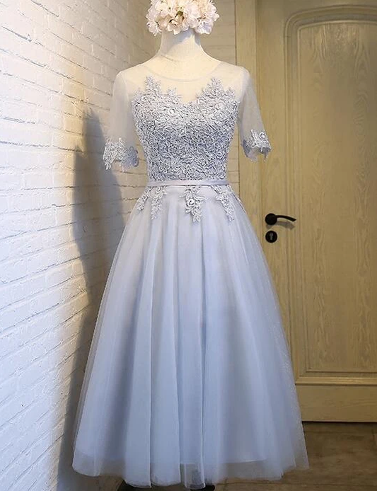 Light Homecoming Dresses Averi Grey Tea Length 11919