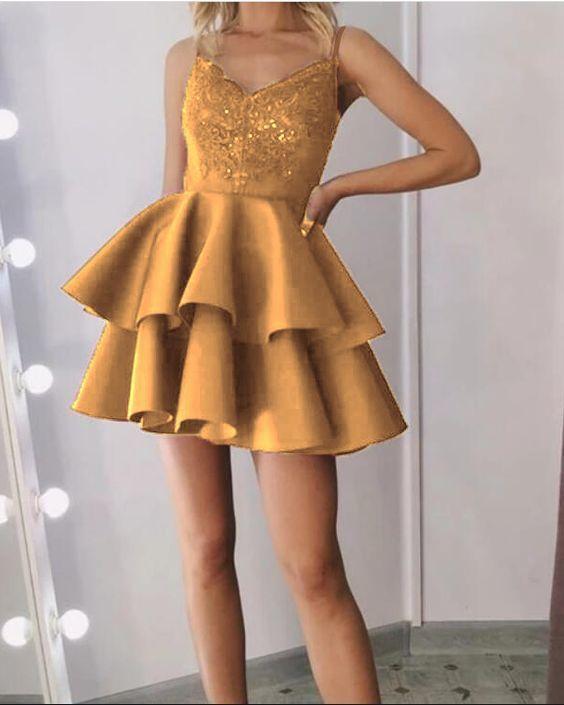 Gold Amari Homecoming Dresses Short 12283