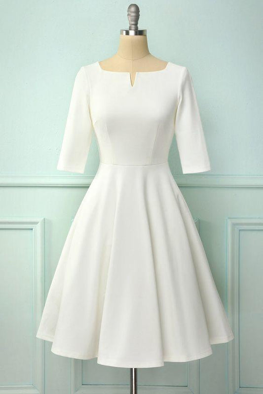 White Short Homecoming Dresses Joslyn Sleeves 12437