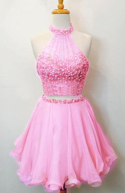 Two Pink Izabelle Homecoming Dresses Piece Beaded Party Dress Gown 1680