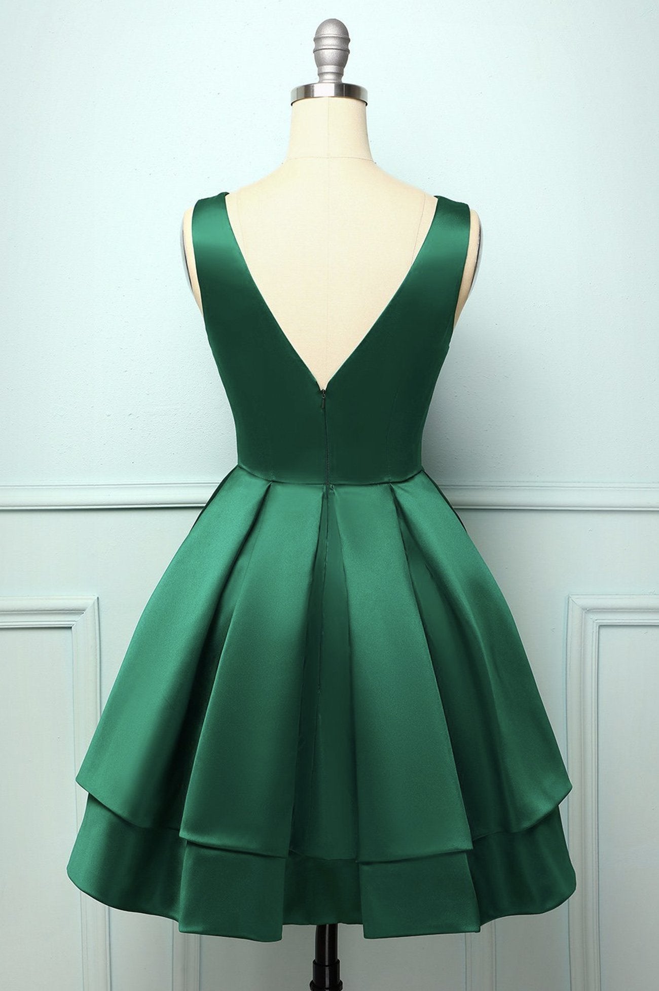 GREEN SATIN Parker Homecoming Dresses SHORT 17129